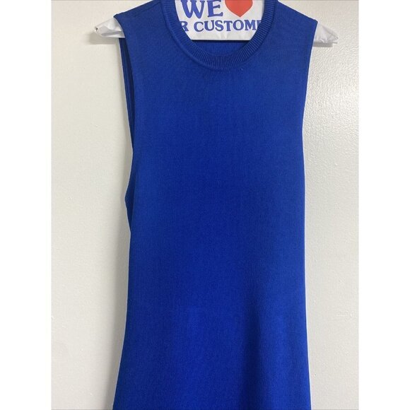 RACHEL ROY Women's Eternal Blue Cutout-Back Sheath Midi Sweater Dress Size L - Picture 4 of 7